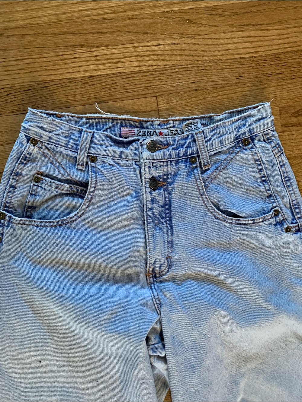 Vtg 90s Zena High Waisted Thrashed Mom Jeans Made in USA Sz 10 Fits 27 28